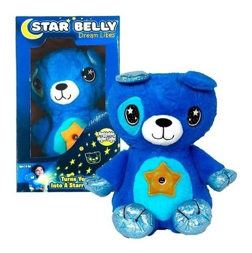 Peluche Luminoso Proyector De Estrellas Star Belly Azul