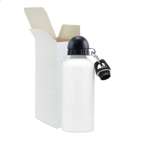 5 Garrafa Squeeze Aluminio Sublimação Branco 2 Tampas 600ml