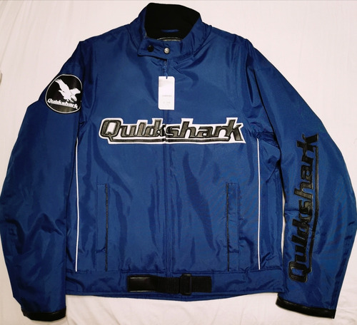 Chamarra De Moda Tipo Motociclista Quickshark Color Azul.