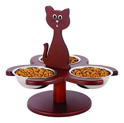 Tienda De Mascotas De Madera Multi-gato Criado Alimentador C