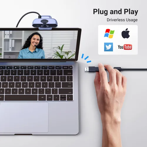 Cámara Web Ugreen 2k Full Hd 1080p Para Pc Con Enfoque Autom
