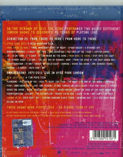 Imagen 2 de 2 de The Cure Curaetion 25 Live 2 Bluray Importado