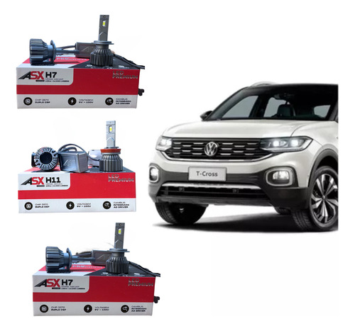 Kit Ultraled Volks T-cross 2019 H7/h7/h11 100w 14000 Lumens