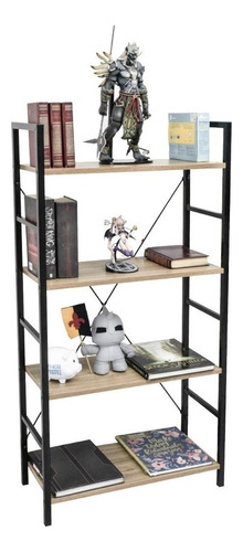 Librero Vertical Top Living Con Estantes Estructura De Metal Color Marrón