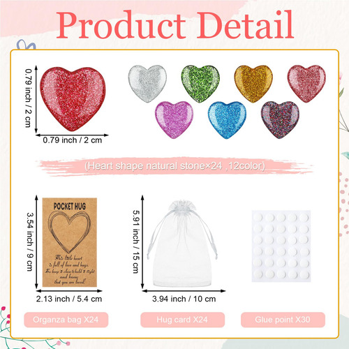 Juego De Fichas Pocket Hug Motiskyy, 24 Piedras En Forma De