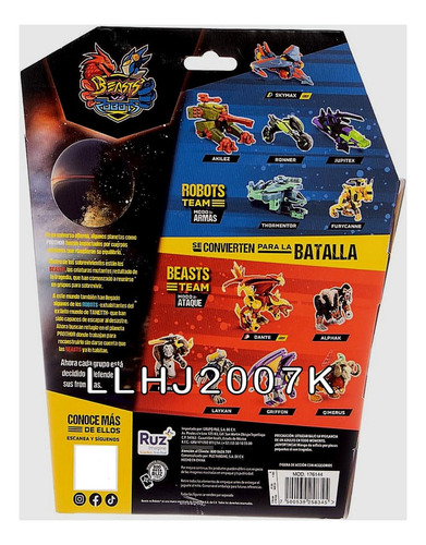 Lote Qimerus & Alphak Serie Beast Vs Robots Ruz Baf (Usado)