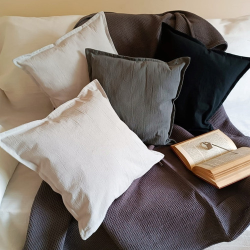 Imagen 4 de 5 de Fundas Almohadones 50x50 Tusor Con Cierre Decorativo Colores