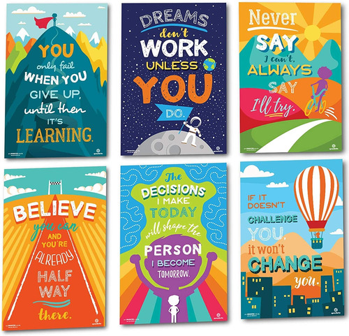 Sproutbrite Classroom Decorations - Motivational Posters - E