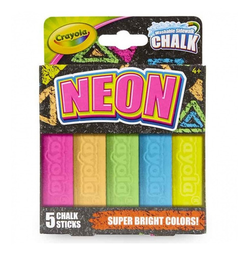 Tizas Neon Fluo Crayola Para Exterior Gruesas X 5 Colores