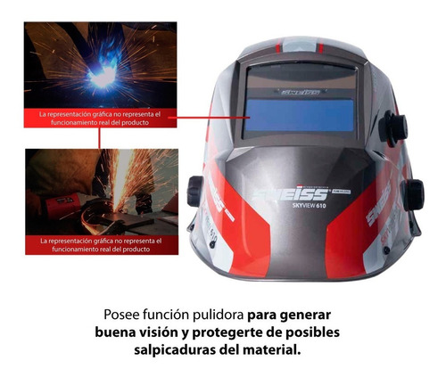 Combo Soldadora Sweiss 1550 Bivoltaje 150 amp + Careta Electronica SWEISS Vision a Color 610