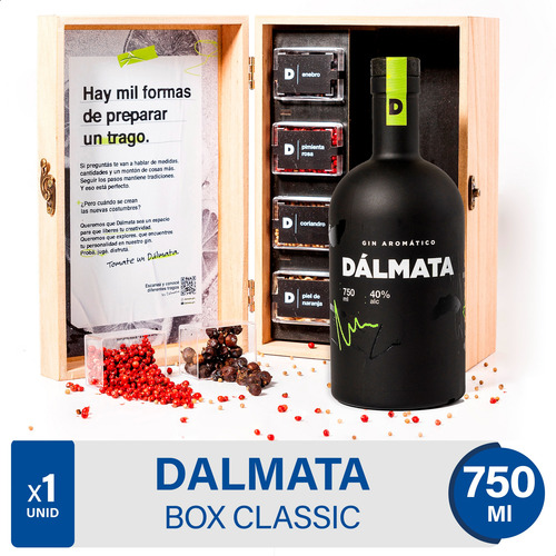 Gin Dalmata Box Caja Madera Regalo Classic Con Botanicos