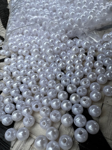 Perlas Pasante 8 Mm Blanco 454 Unidades Aprox 100 Gramos