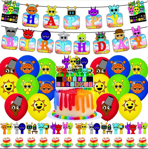 Set Decoración Globos Sprunki Cotillón - Glovers Variados Sprunki