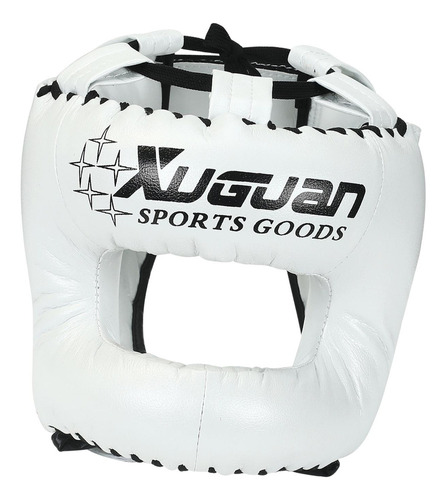 Casco De Boxeo Ajustable Acolchado Muay Thai Head Blanco M