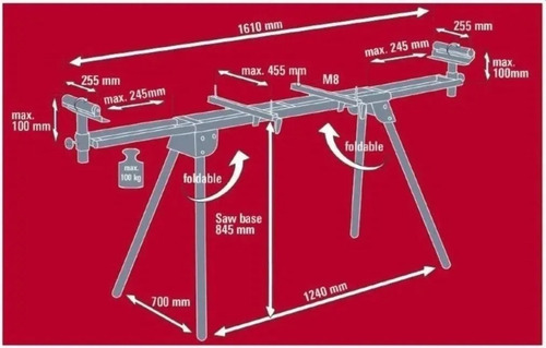 Banco Mesa Para Ingletadora Mss 1610 Aluminio Einhell *ub*