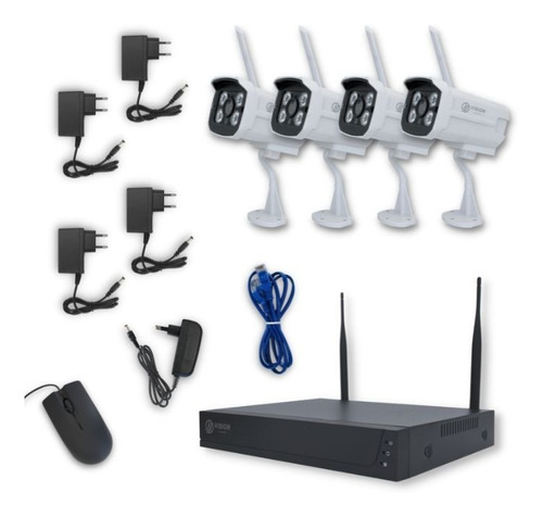 Kit De Seguridad Wifi Nvr 8ch+4 Camaras Bullet 3mp Jdvision