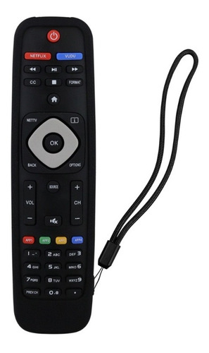 Funda Para Control Philips Smart Tv 4k Silicon Color Negro