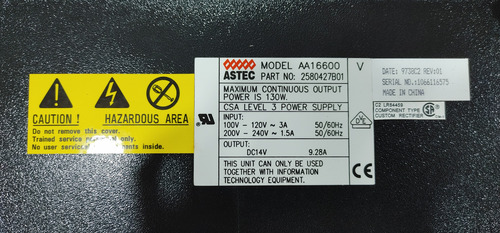 Fuente Astec Motorola 110/220v 14v 9.2amp Aa16600