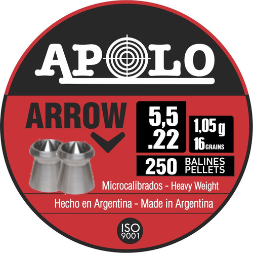 Balines Apolo Arrow De Plomo 5,5 Mm 1.05g