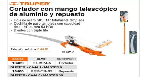 TIJERA F3020 (MEDIO) + PÉRTIGA TELESCÓPICA CON BATERÍA (2.12m-4.02m)