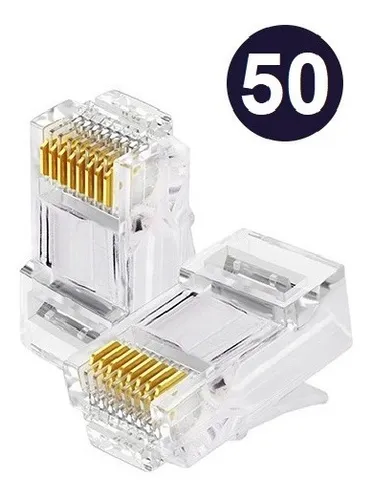 Conector Rj45 Utp Cat5e Para Cabo De Rede - Kit Com 50 Un Menor preço em Conector Rj45 Utp Cat5e Para Cabo De Rede - Kit Com 50 Un