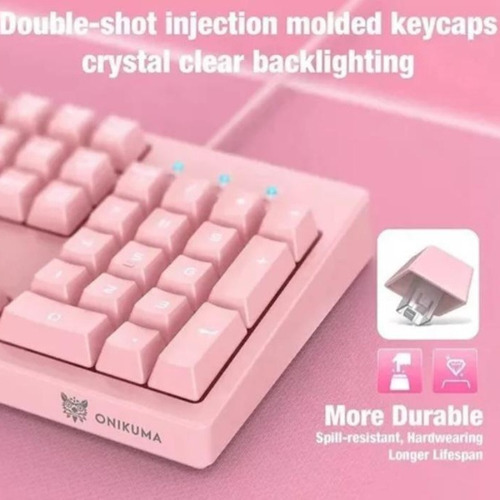 Teclado Gaming Color Rosado + Mouse Onikuma (g25 +cw905)