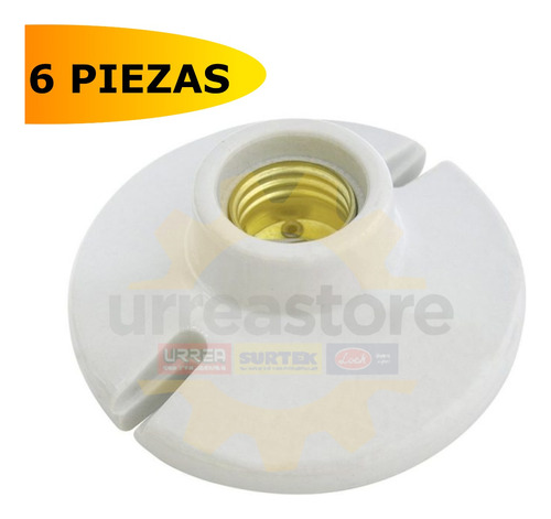 Surtek 136663 Pack 6 Portalámpara Porcelana P/techo 3 127v