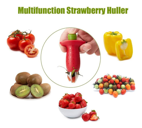 2 Juegos Rebanador Frutas Fresa Descascaradora Fresas Bayas