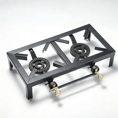 Anafe a Gas con 2 Hornallas Portatil Camping Color Negro