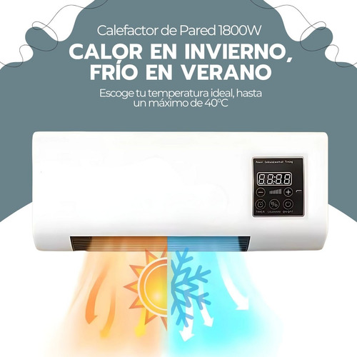 Calefactor Mural 2 En 1 1800w Con Control Y Colgador Ropa