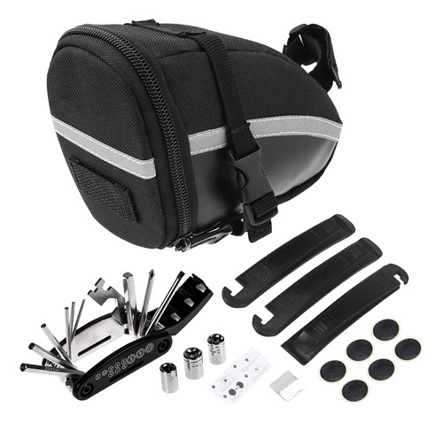 Bike Pannier, Paquete De 16 Bolsas De Asiento, Kit De Repara