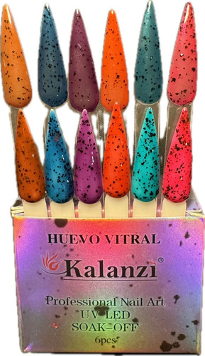 Gama Huevo Vitral Kalanzi 6 Colores 10ml Uv/led