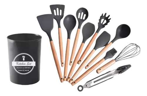 Set 12 Utensilios De Cocina Antiadherentes De Silicona
