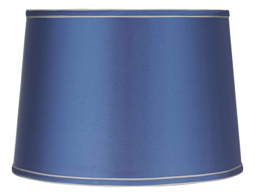 Pantalla Lampara Tambor Mediano Color Azul Satinado 14  X