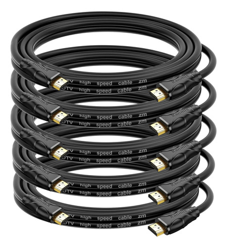 5 Cables Hdmi 2.0 Kanmis, 4k Alta Velocidad, De 60 Cm