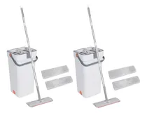 Comprar X2 Mopa Plana Trapeador Lampazo Con Balde Escurridor 4 Paños