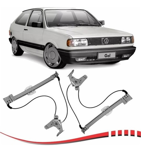 Par Máquina Vidro Elétrica Diant Gol Quadrado S/motor Carto