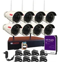Comprar Kit 8 Cámaras Seguridad Wifi 1080p Full Hd Disco 1tb Matko Color Blanco\u002Fnegro