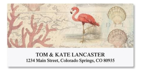 Flamingo Animal Return Address Labels  juego 144 1  1 8  X