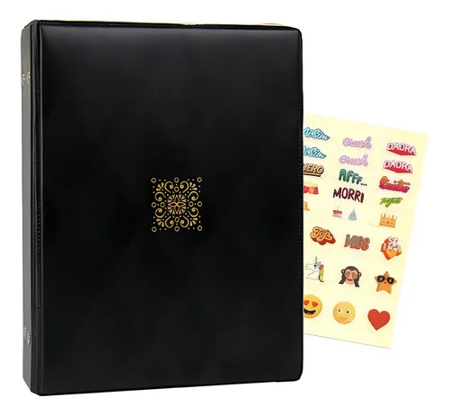 Álbum de 500 fotos de lujo negro de 10 x 15 con pegatinas - 10024