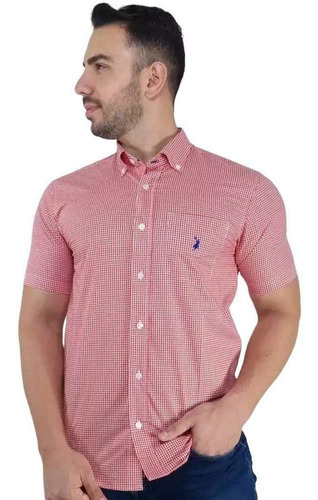 Camisa Masculina Austin Western M/c Xadrez Vermelho Fit