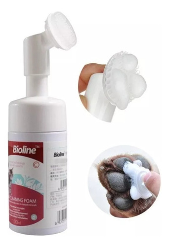 Espuma Limpia Patas Mascotas Gato Perro Bioline 100ml