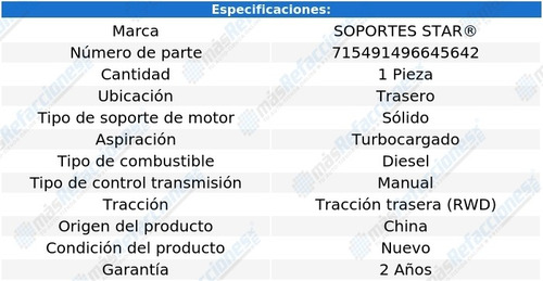 Soporte Motor Trasero Foton Ollin L4 4.0l Diesel Turbo 07