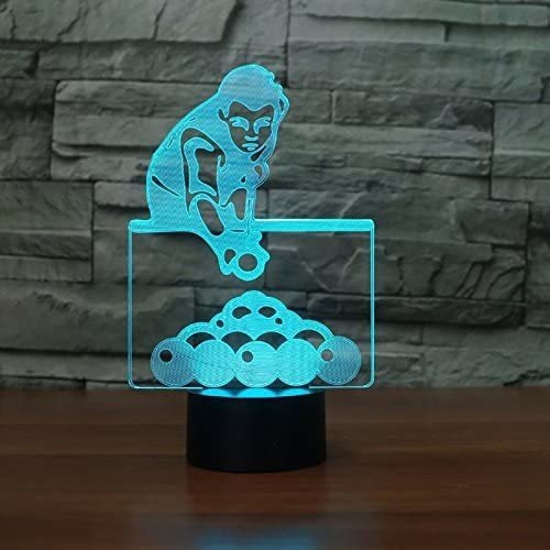 3d Jugar Billar Noche Luz 7 Cambio De Color Mesa Led
