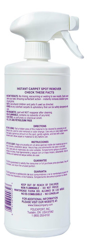 Folex, Limpiador De Tapetes Instantáneo, Spot Remover 32oz