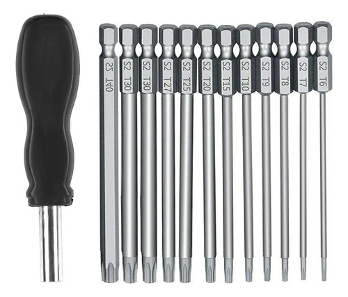 Juego De 13 Puntas De Destornillador Torx Largas De 100 Mm,