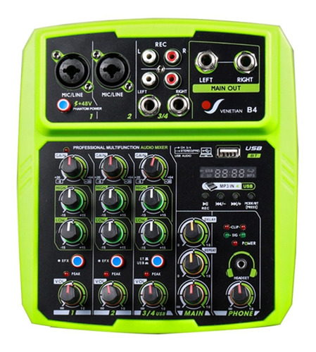 Venetian B4 Consola Mixer 4 Canales Con Interface Usb Mp3