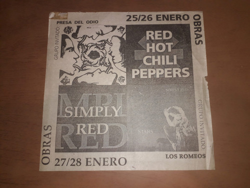 Clinpping Publicidad Red Hot Chili Peppers Estadio Obras 