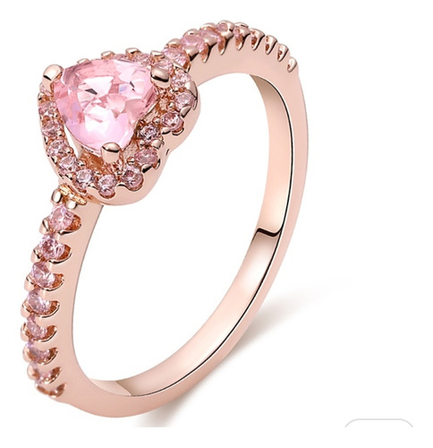 Anillo Corazón Central Rosado Segunda Selección 