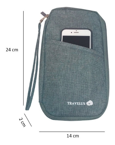 Imagen 2 de 6 de Organizador Viaje Porta Pasaporte Documento Celular Tarjetas